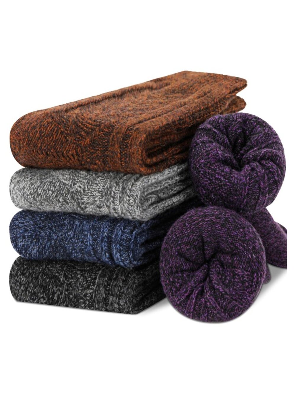 Women's Merino Wool Thermal Crew Socks 5 Pack Winter Warm Hiking